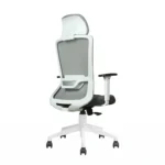 Trion Ergonomic Office Chair White Back & Grey Seat with Nylon Base | Seat Slider & 2D Adjustable Arms