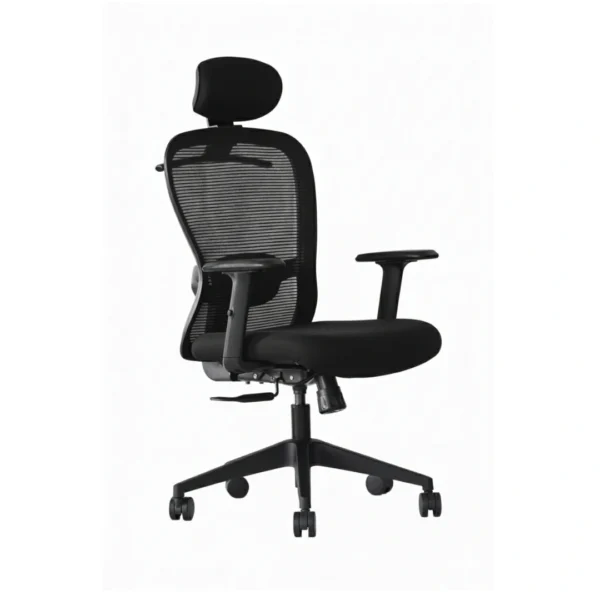Velora High Back Net Chair Black | Ergonomic Mesh Office Chair | Seat Slider, 2D Arms & Nylon Base