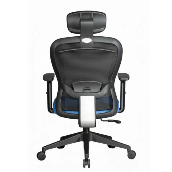 Velora Blue Executive Chair High Back | Ergonomic Mesh Office Chair | Seat Slider, 2D Arms & Nylon Base