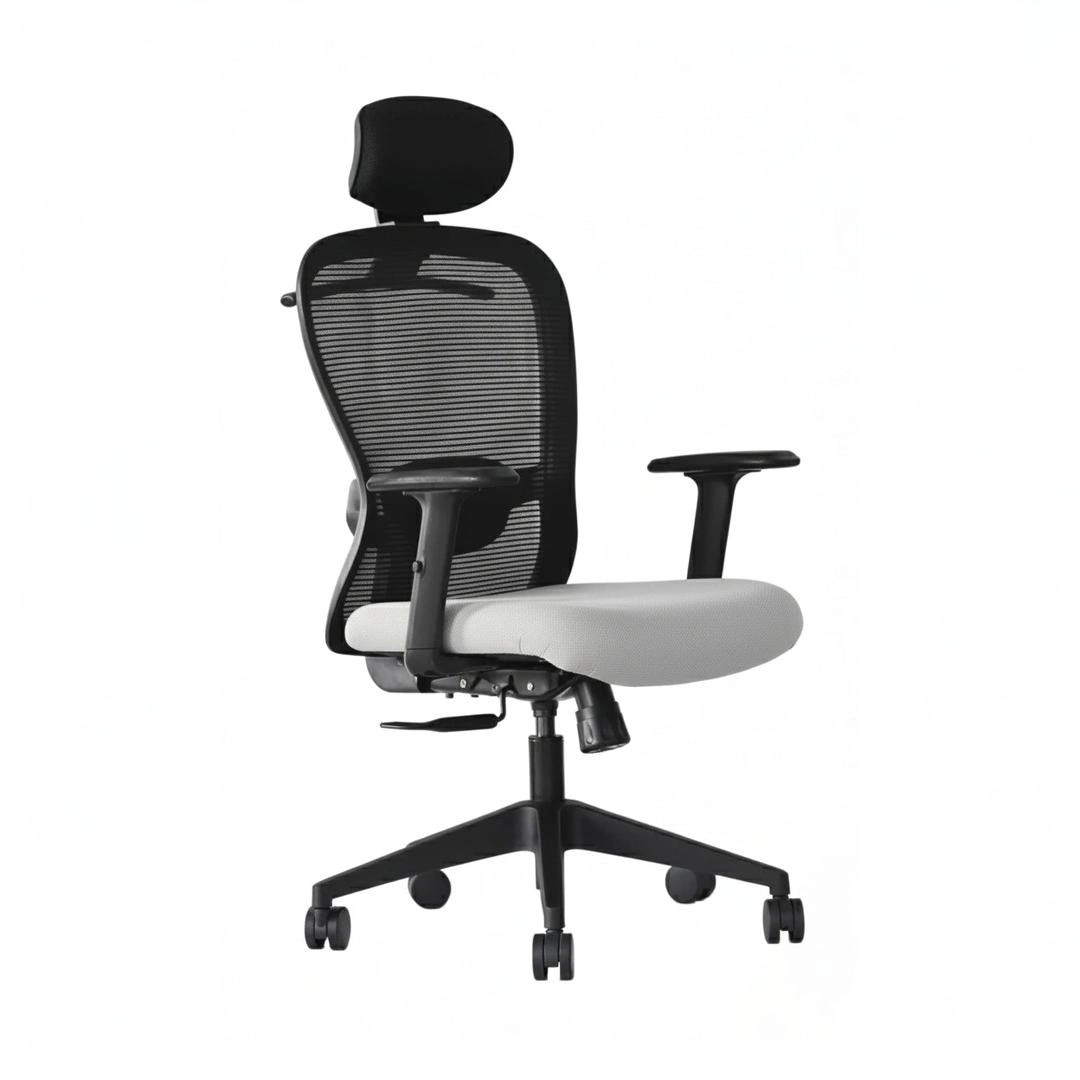 Velora High Back Grey 2 Velora Grey Office Chair High Back | Ergonomic Mesh Design | Seat Slider, 2D Arms & Nylon Base – Made in India (Copy)