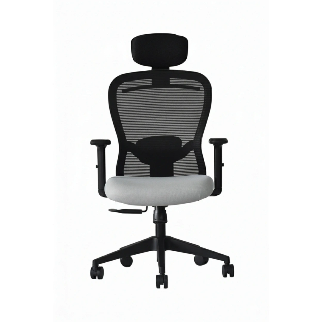 Velora High Back Grey 3 Velora Grey Office Chair High Back | Ergonomic Mesh Design | Seat Slider, 2D Arms & Nylon Base – Made in India (Copy)