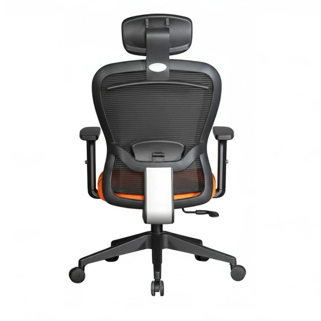 Velora High Back Orange 5 Velora Orange Revolving Chair High Back | Ergonomic Mesh Design | Seat Slider, 2D Arms & Class 4 Gas Lift – Made in India