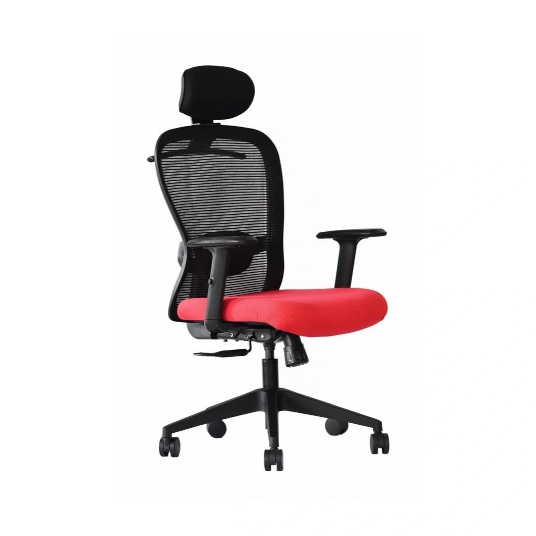 Velora High Back Red 2 Velora Red Ergonomic High Back Chair | Made in India | Seat Slider, 2D Arms & Nylon Base
