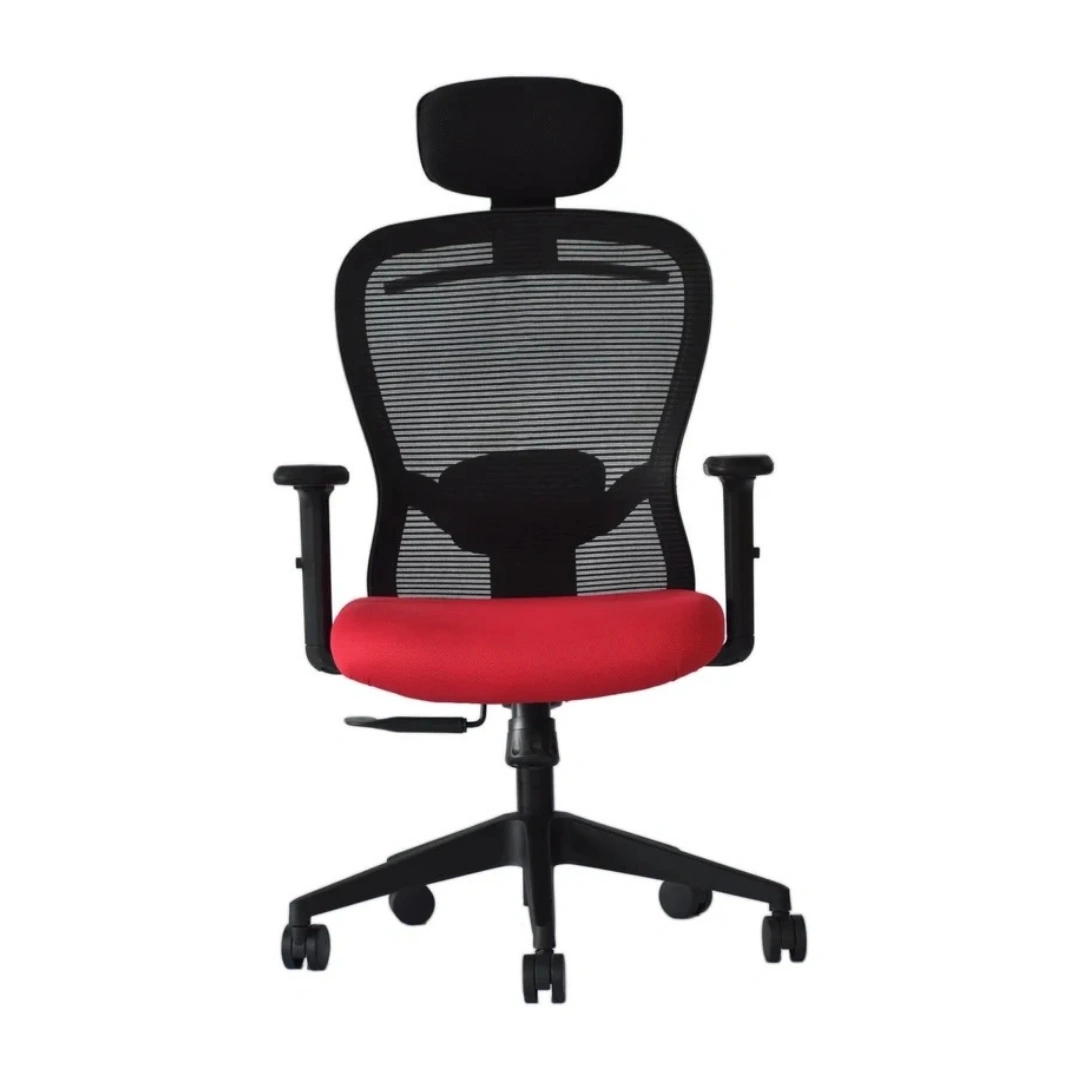 Velora High Back Red 3 Velora Red Ergonomic High Back Chair | Made in India | Seat Slider, 2D Arms & Nylon Base