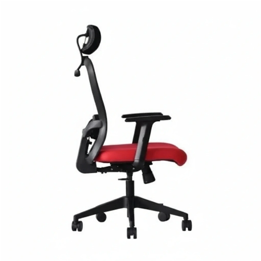 Velora High Back Red 4 Velora Red Ergonomic High Back Chair | Made in India | Seat Slider, 2D Arms & Nylon Base