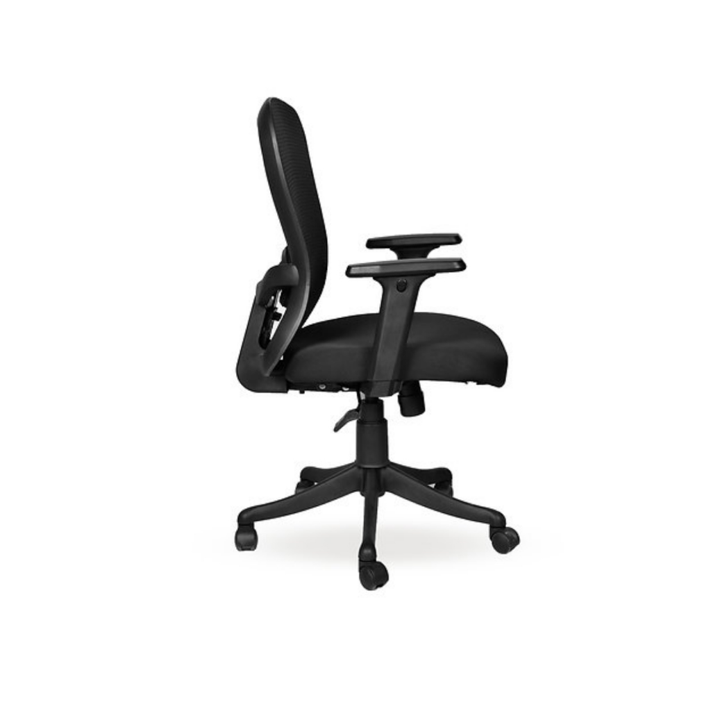 Velora Mid Back Black 4 Velora Medium Back Net Chair Black | Seat Slider Mechanism | Nylon Base