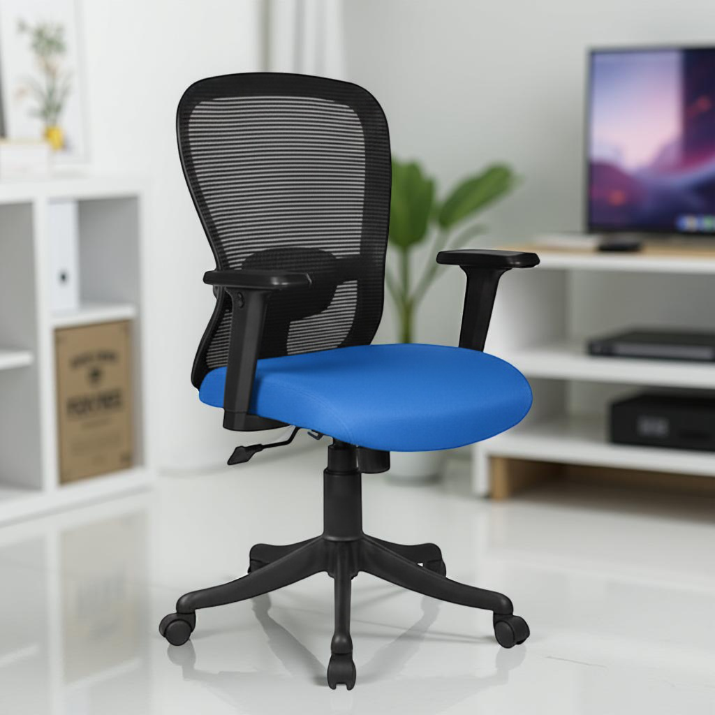 Velora Mid Back Blue 1 Velora Blue Executive Chair Medium Back | Seat Slider Mechanism | Nylon Base