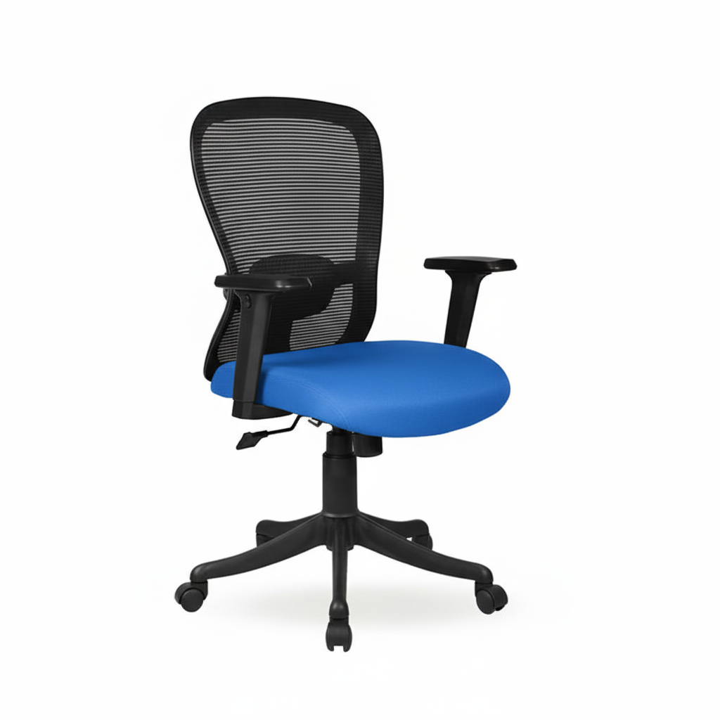 Velora Mid Back Blue 2 Velora Blue Executive Chair Medium Back | Seat Slider Mechanism | Nylon Base