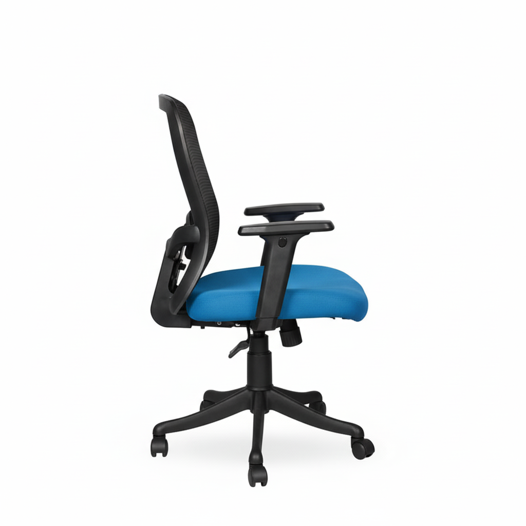 Velora Mid Back Blue 4 Velora Blue Executive Chair Medium Back | Seat Slider Mechanism | Nylon Base