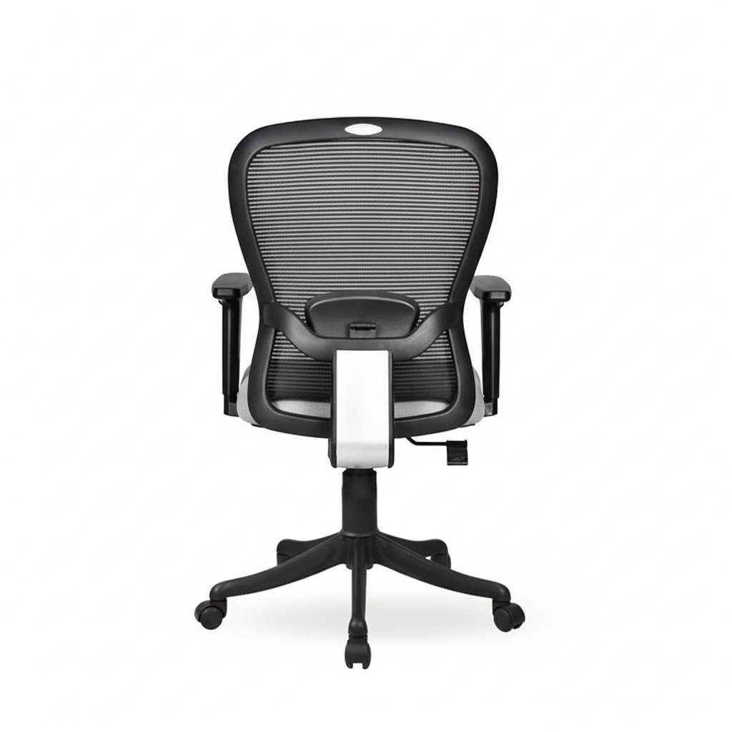 Velora Mid Back Grey 6 Velora Grey Medium Back Office Chair with Ergonomic Mesh, Seat Slider, 2D Arms, Nylon Base – Made in India