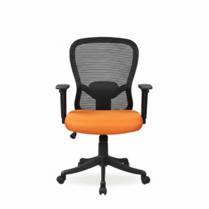 Velora Orange Revolving Chair Medium Back | Ergonomic Office Chair | Made in India