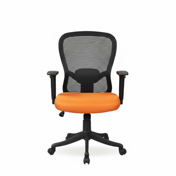 Velora Orange Revolving Chair Medium Back | Ergonomic Office Chair | Made in India