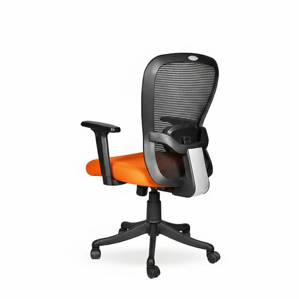 Velora Mid Back Orange 5 Velora Orange Revolving Chair Medium Back | Ergonomic Office Chair | Made in India