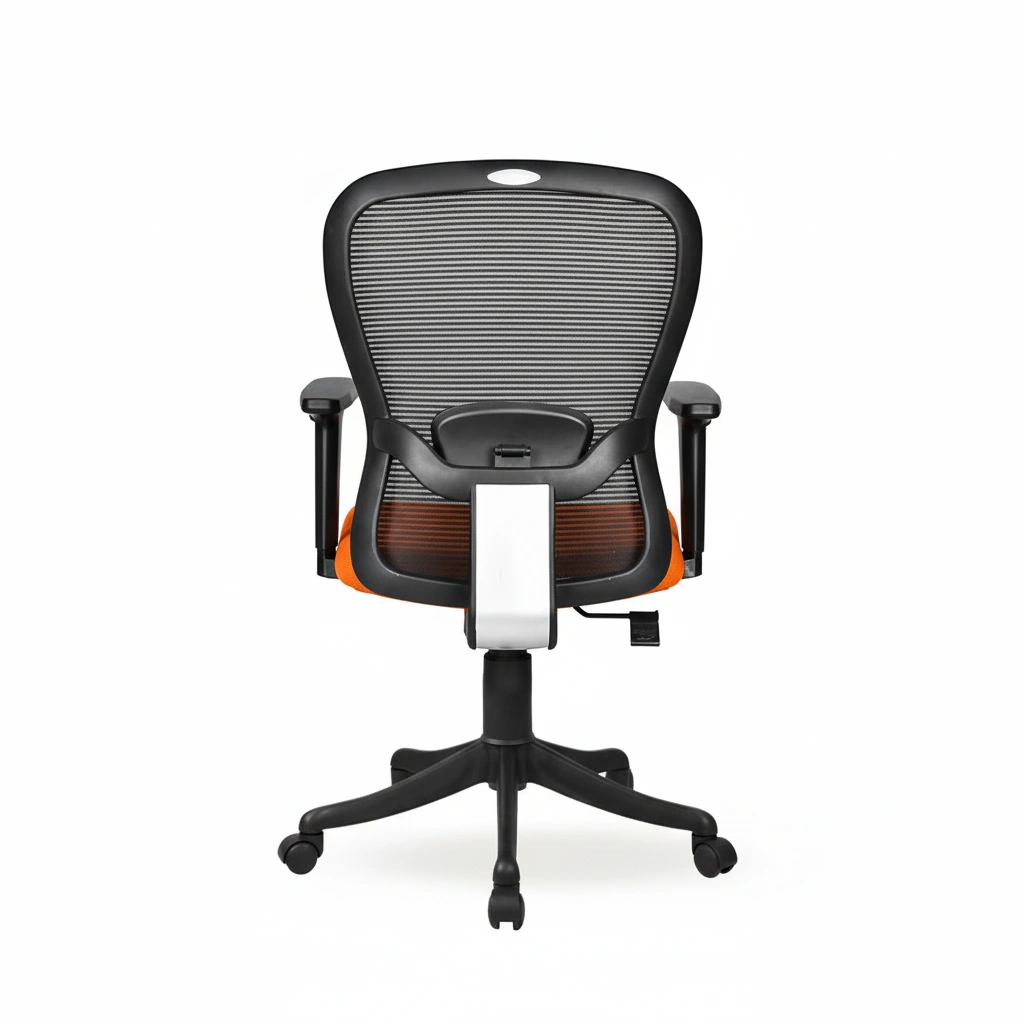 Velora Mid Back Orange 6 Velora Orange Revolving Chair Medium Back | Ergonomic Office Chair | Made in India