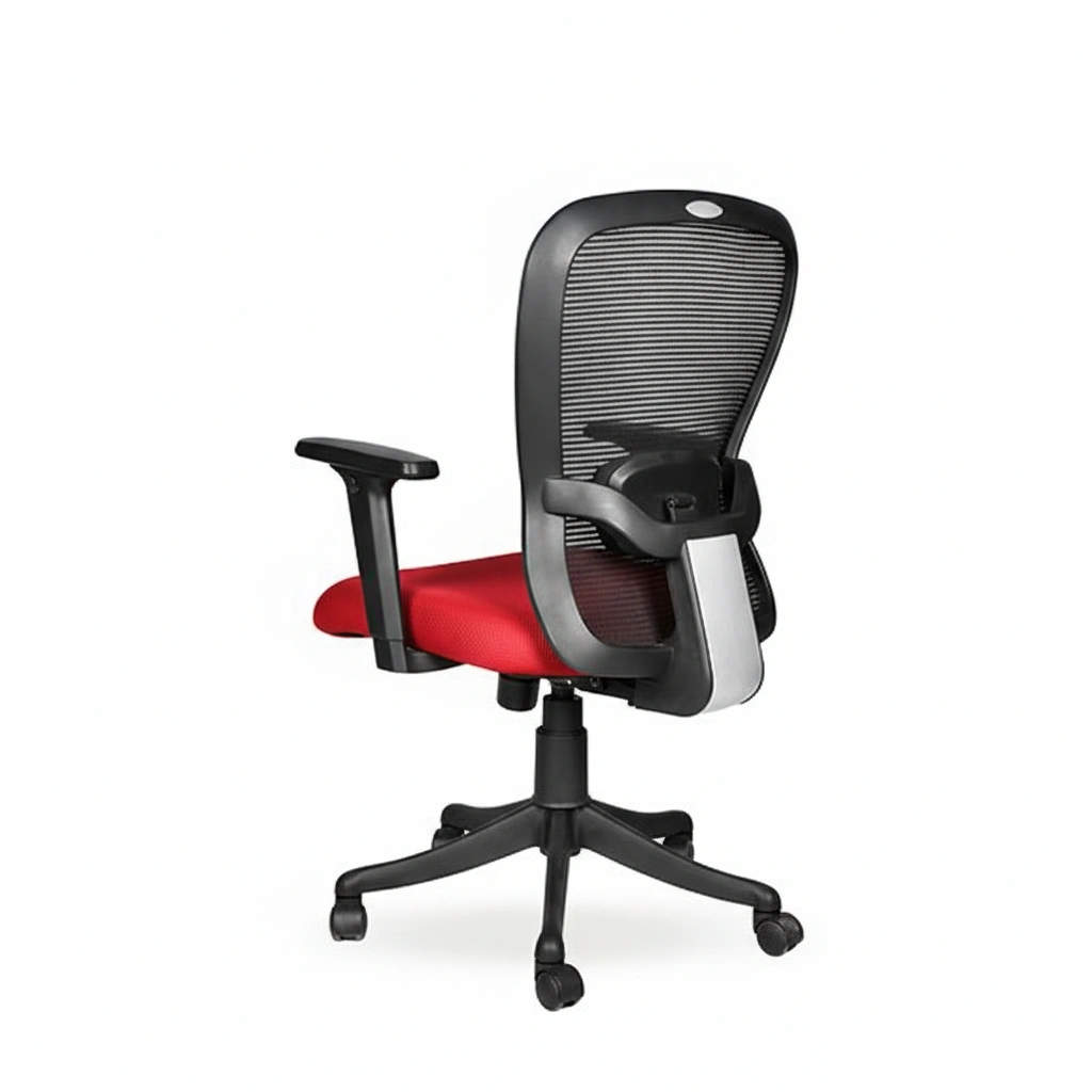 Velora Mid Back Red 5 Velora Red Ergonomic Medium Back Chair | Made in India | Seat Slider, 2D Arms & Nylon Base