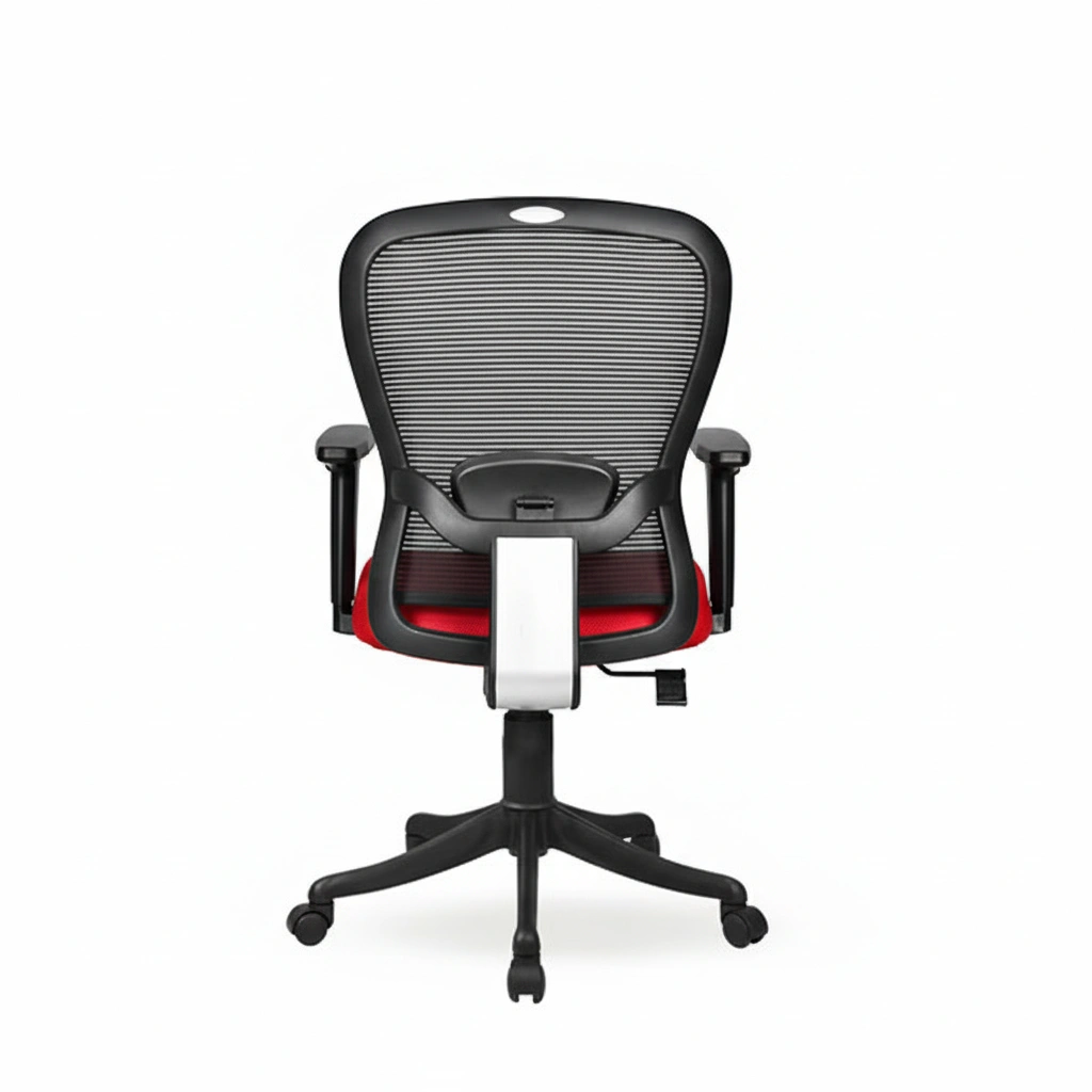 Velora Mid Back Red 6 Velora Red Ergonomic Medium Back Chair | Made in India | Seat Slider, 2D Arms & Nylon Base