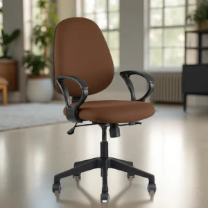 Zelta Office Desk Chair Brown | Vassio Revolving Fabric Chair