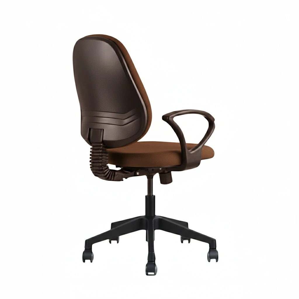 Zelta Mid Back Fabric Chair Brown 5 Zelta Office Desk Chair Brown | Vassio Revolving Fabric Chair