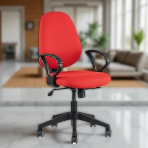 Zelta Fabric Office Chair Red | Ergonomic Revolving Office Chair