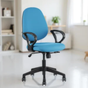 Zelta Desk Chair for Office Sky Blue | Vassio Fabric Chair