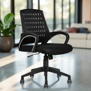 Vassio Zen Black Office Mesh Chair – Ergonomic Executive Chair for Office and Home Workspace