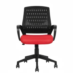 Vassio Zen Office Mesh Chair Red Seat – Ergonomic Breathable Mesh Chair for Office and Home Workspace