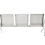 Metro Airport Waiting Chair 3 Seater | Vassio – Silver Grey Powder-Coated Metal | Waiting Area Chair for Airports & Hospitals