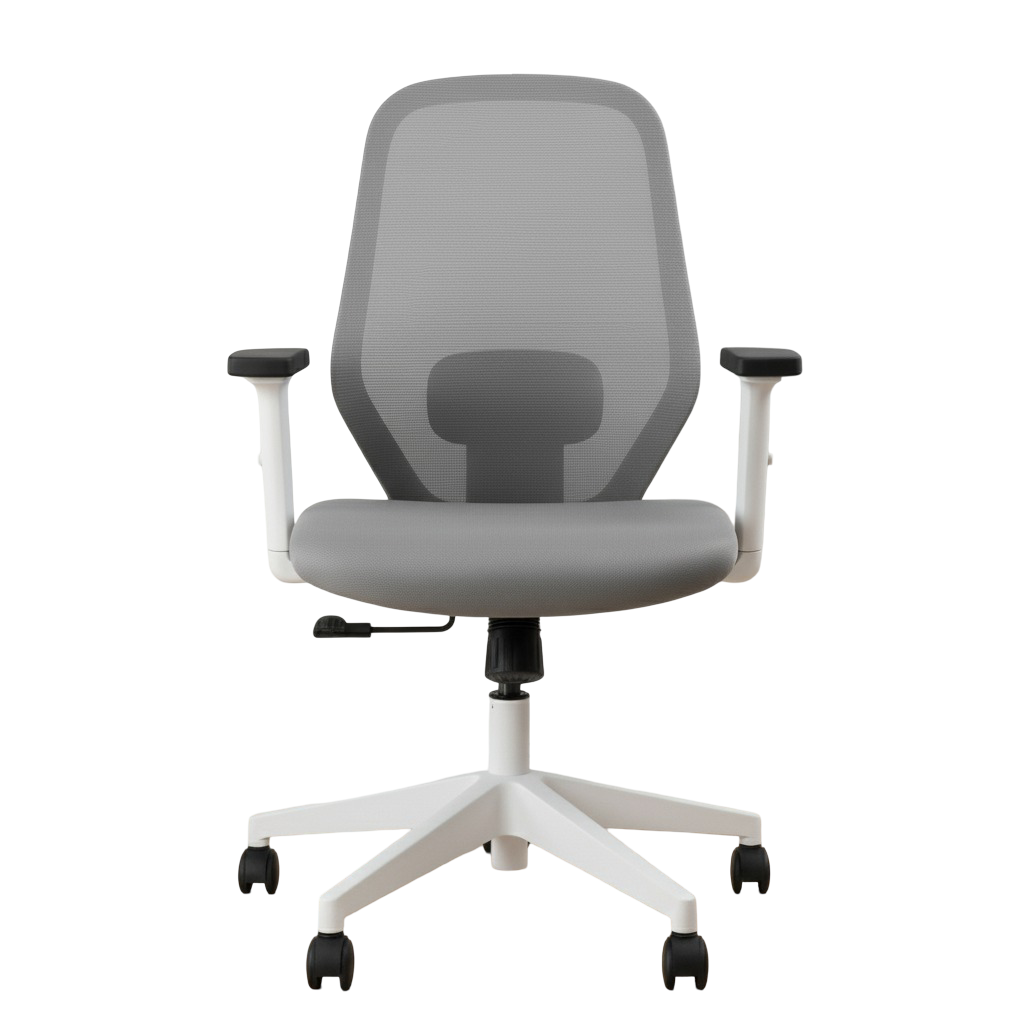 Shop Online Comfella Mid Back Chair White Colour & Grey Seat | Vassio