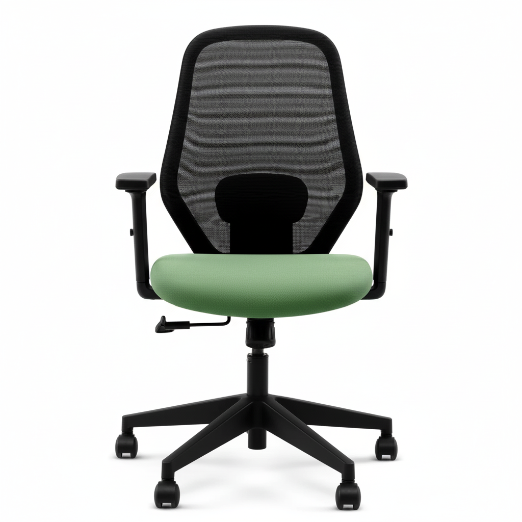 Shopn Online in India Comfella Mid Back Chair Green Seat