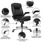 Vassio Pebble Adjustable Arm Chair Black – Ergonomic Leatherette Office Chair with Adjustable Armrests and Recline