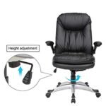 Vassio Pebble Adjustable Arm Chair Black – Ergonomic Leatherette Office Chair with Adjustable Armrests and Recline