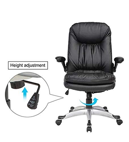 vassio Pebble Adjustable Arm Chair Black nyl front Vassio Pebble Adjustable Arm Chair Black – Ergonomic Leatherette Office Chair with Adjustable Armrests and Recline