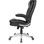 Vassio Pebble Adjustable Arm Chair Black – Ergonomic Leatherette Office Chair with Adjustable Armrests and Recline
