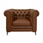 Amelia 1 Seater Sofa Tan Color – Chesterfield Accent Chair by Vassio