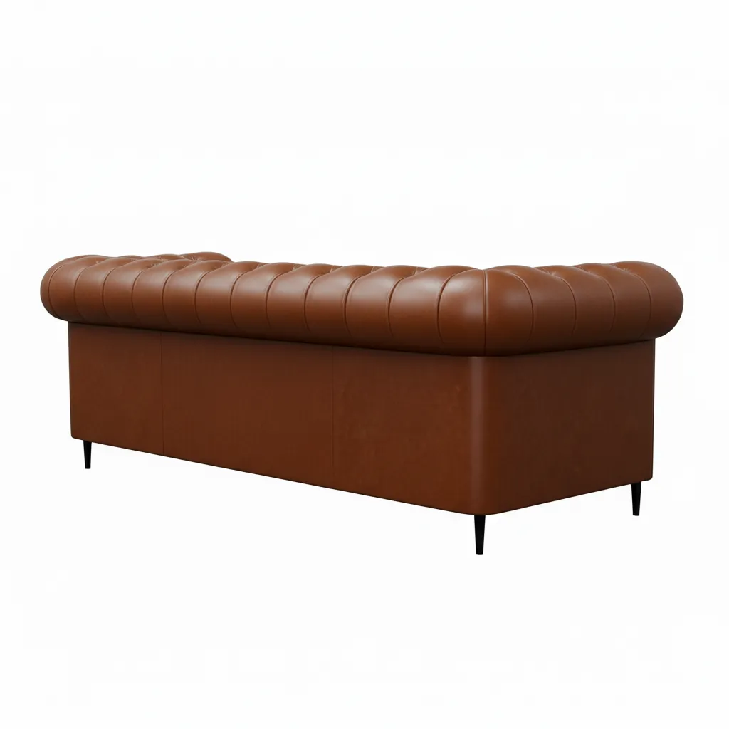 Amelia 3 Seater Sofa Tan Color – Chesterfield Premium Sofa by Vassio