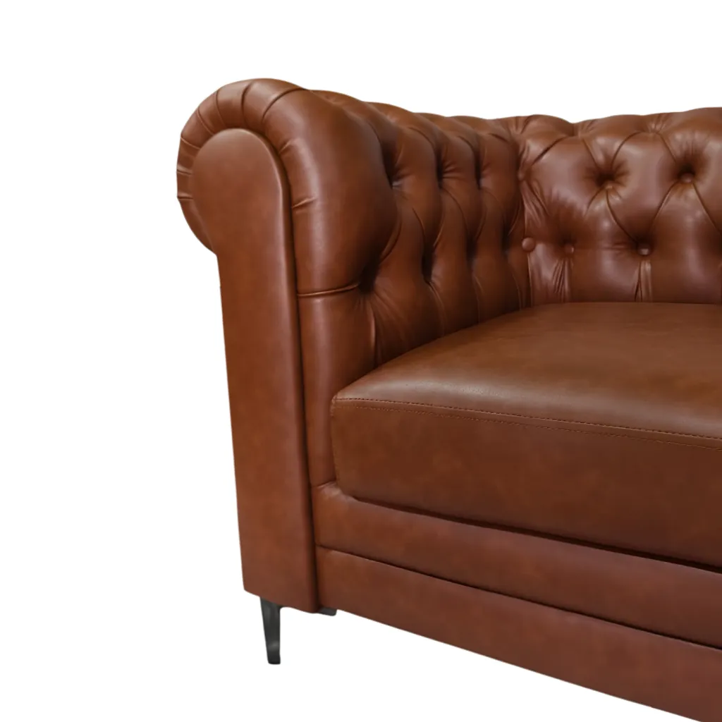 Amelia 3 Seater Sofa Tan Color – Chesterfield Premium Sofa by Vassio