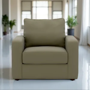 Camishia 1 Seater Sofa Cappuccino Leather Fabric by Vassio