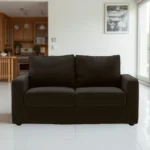 Camishia 2 Seater Sofa Chocolate Leather Fabric by Vassio