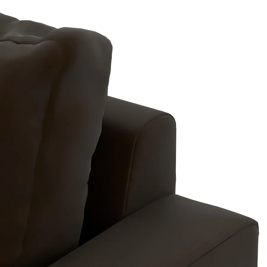 Camishia 2 Seater Sofa Chocolate Leather Fabric by Vassio