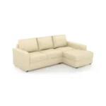 Camishia L Shape LHS Cream Leather Fabric Sofa by Vassio