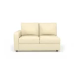 Camishia L Shape LHS Cream Leather Fabric Sofa by Vassio