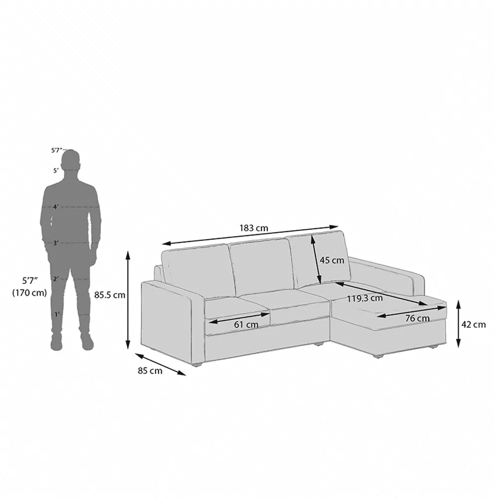 Camishia LHS Sofa Dimensions