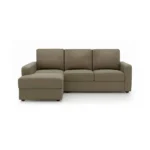 Camishia L Shape RHS Cappuccino Leather Fabric Sofa by Vassio