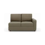 Camishia L Shape RHS Cappuccino Leather Fabric Sofa by Vassio