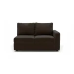 Camishia L Shape RHS Chocolate Leather Fabric Sofa by Vassio