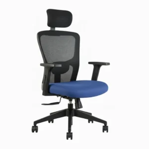 Erica Executive Blue Office Chair – Mesh Ergonomic Revolving Chair with Nylon Base by Vassio