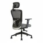 Erica High Back Office Chair Grey – Ergonomic Mesh Revolving Chair with Nylon Base by Vassio