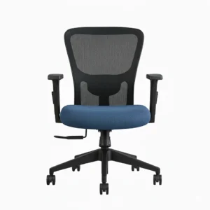 Erica Mid Back Blue Revolving Chair – Ergonomic Mesh Office Chair with Nylon Base by Vassio