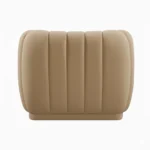 Kaira 1 Seater Sofa Beige Fabric – Contemporary Velvet Accent Chair