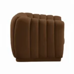 Kaira 1 Seater Sofa Brown Fabric – Contemporary Velvet Accent Chair